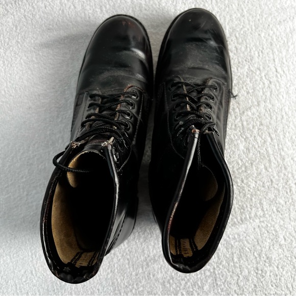 Georgia Boots Mens 7 Womens 8 Black Leather Lace Up Soft Toe Logger Work Sawyer - Picture 9 of 16
